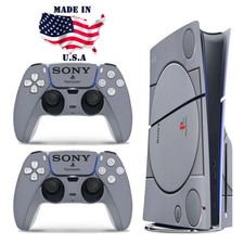Retro PS1 Replica PS5 Console  Controller Vinyl Skin Wrap Decal Set