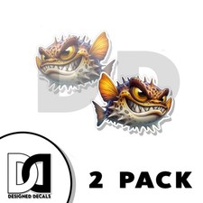 Pufferfish Sticker Cute Puffer Fish High Class Creature Decal Made in USA 2 PACK