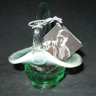 Small Fenton Green Glass Basket