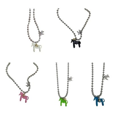 Chic Equestrian Charm Necklace Lightweight Alloy Jewelry for Everyday Wear