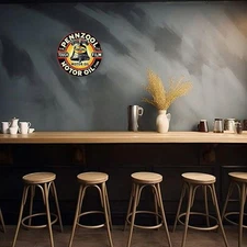 Vintage Pennzoil Old Metal Sign- 1pc Round Aluminum Wall Art, Suitable for Home,