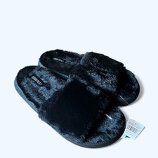 32 Degrees Heat Plush Women's Cushion Slide Black Size L W9-10 