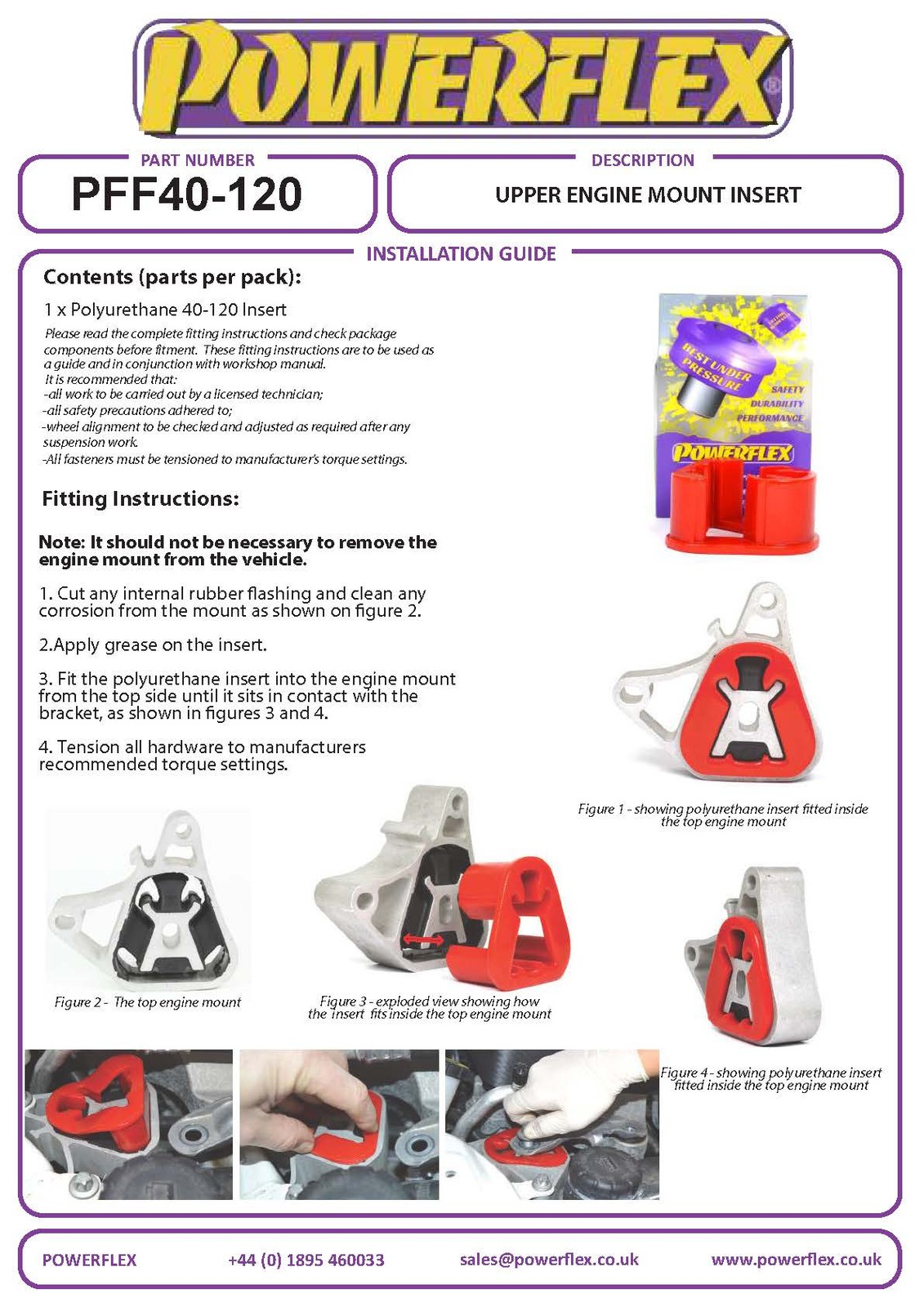 PFF40-120 Powerflex Road Upper Engine Mount Insert
