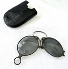Antique Brown Pinch Nose SPG Bridge Sunglasses w/Steel Nose Bridge w/ Pouch Case — photo 1