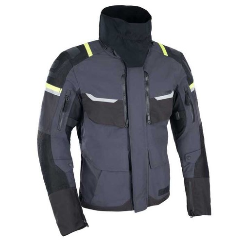 Oxford Stormland D2D Mens Laminated Waterproof Motorcycle Jacket Grey Black Fluo - Picture 3 of 4