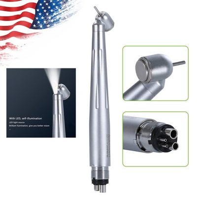 Dental Surgical Handpiece 45 Degree High Speed 4 Hole LED Reverse Air ASkeadnt