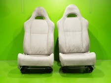 02-06 Rsx Oem Front Driver Passenger Seats Rails Titanium Tan Brown Cloth