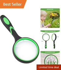 Compact 75MM Magnifying Glass with Rubber Grip - Perfect for Reading  Hobbies