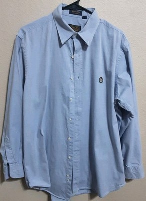 Vintage Chaps Ralph Lauren Mens Long Sleeve Button Down Shirt Light Blue 16.5