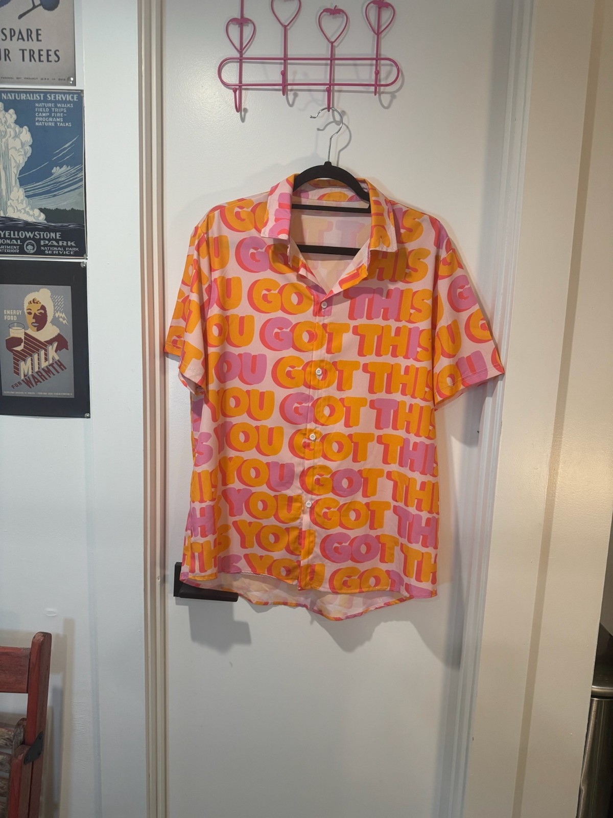 soi studio "you got this" pattern button-up shirt - image 1