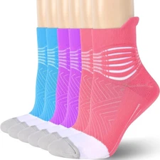 IRAMY Compression Ankle Socks Women Coolmax Wicking Cushioned Plantar Relief
