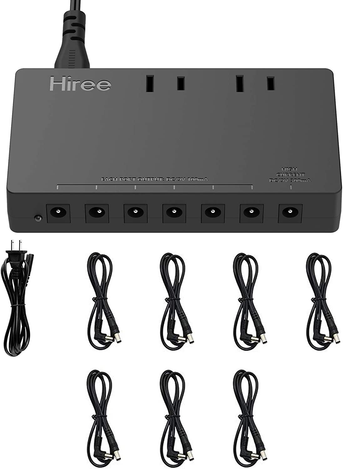 Guitar Pedal Power Supply 7 DC Output for 9V Effect Pedal Board