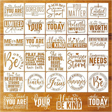 25Pcs Inspirational Word Stencils for Crafts Reusable Quotes Motivational