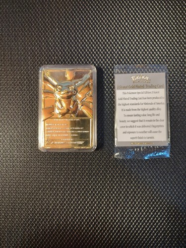 1999 Burger King Pokemon Limited Edition 23k GP Pikachu Complete w/ Certificate - Picture 6 of 18