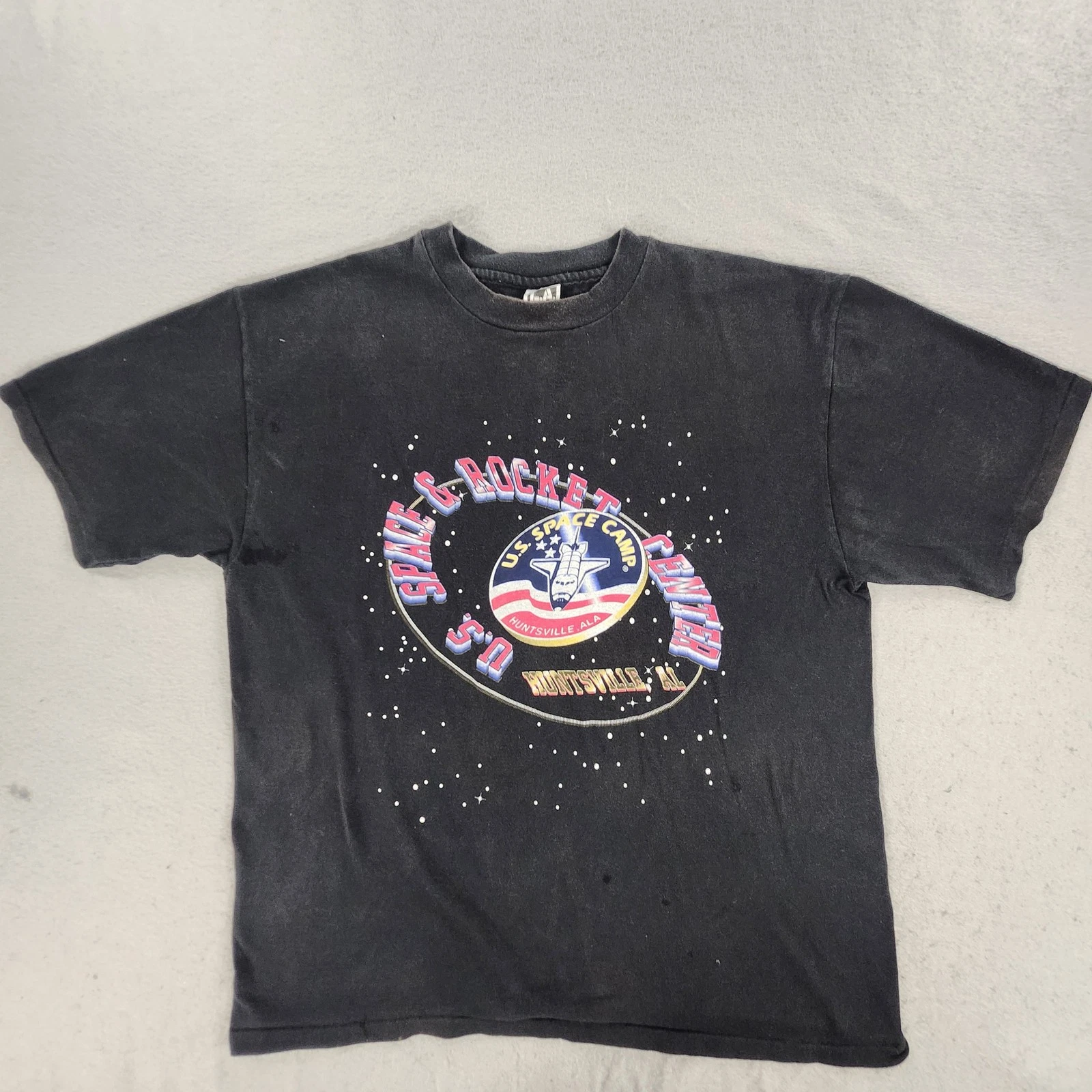 Vintage US Space Camp Shirt Mens XL Black Space & Rocket Center Huntsville 90s