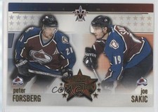 2001-02 Pacific Vanguard East Meets West Peter Forsberg Joe Sakic #3 HOF 0q5