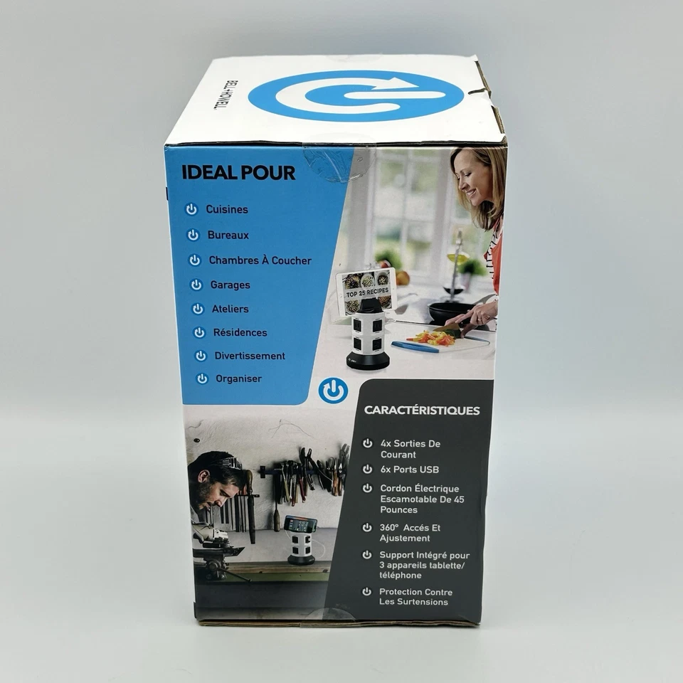 Bell + Howell 4-Outlets / 6 USB Spin Power - The Ultimate Smart Charging Station - Image 4 of 4