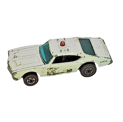 Vintage 1969 Hot Wheels Redline Police Cruiser White w/Red Light Fair Used Cond