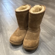 UGG 1017703 Kids Suede Lined Mid-Calf Pull-On Snow Boots Brown US 3 EU 35