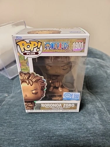 FUNKO POP! Plus #1901 One Piece Roronoa Zoro Statue Bronze Vinyl Figure HardCase