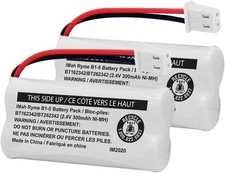 iMah BT162342/BT262342 2.4V 300mAh Ni-MH Cordless Phone Battery 2-Pack NEW 