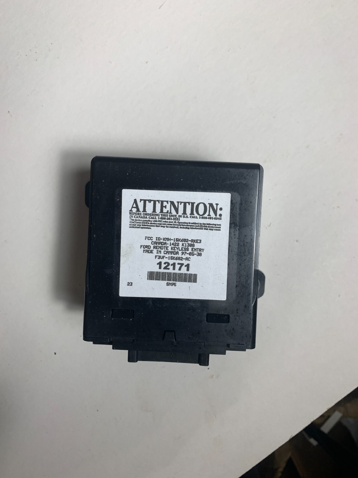 1995 Ford Mustang GT Remote Keyless Entry Module F3VF-15K602-AC