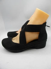 DANSKO Laura Perforated Black Nubuck Cross-strap Wedge Heels Sz 39