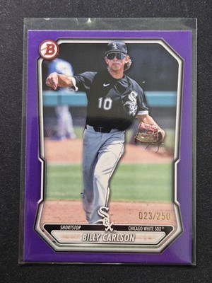 2026 Bowman Purple /250 BP-44 Billy Carlson White Sox