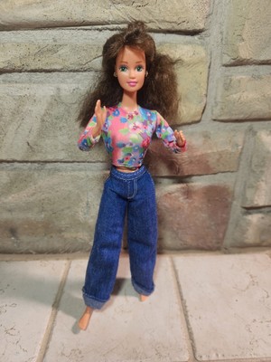 Vintage 94 Dance Moves Teresa Barbie Doll 13084 Green Eyes Brown Hair Redressed