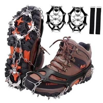  Crampons for Shoes, Traction Cleats Ice Snow Grips with 19 X-Large Black