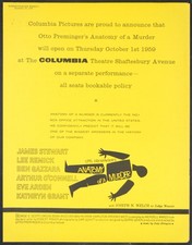 ANATOMY OF A MURDER 1959 James Stewart, Lee Remick SAUL BASS TRADE ADVERT