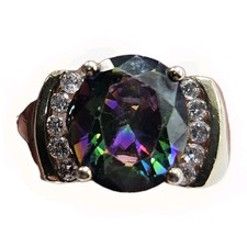 Gold Plated Sterling Silver 925 Mystic Topaz ...