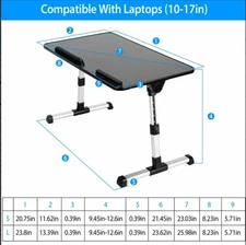 Foldable Laptop Table Stand Lap Sofa Bed Tray Computer Notebook Desk Adjustable