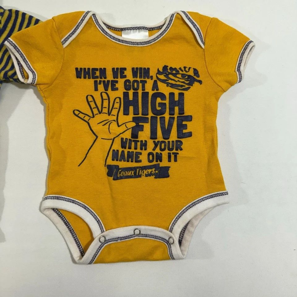 LSU Tigers Baby Clothes Size 0-3 Months Nike Jersey Mixed Lot Of 4 - Image 4 of 4