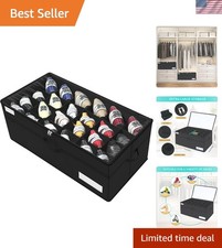 Elegant Shoe Storage Organizer for 24 Pairs - Clear Foldable Box with Support