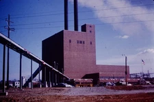 1951  Construction Niles Ohio Edison Power Plant Red Border Slide BQ-E