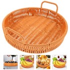 Woven Bread Basket Round Imitation Rattan Fruit Basket Tabletop Food Vegetables