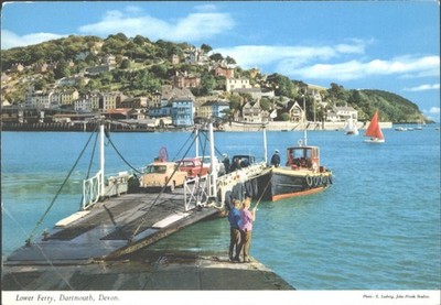 Dartmouth Devon Lower Ferry John Hinde Postkarte 1970er UK nautische Szene