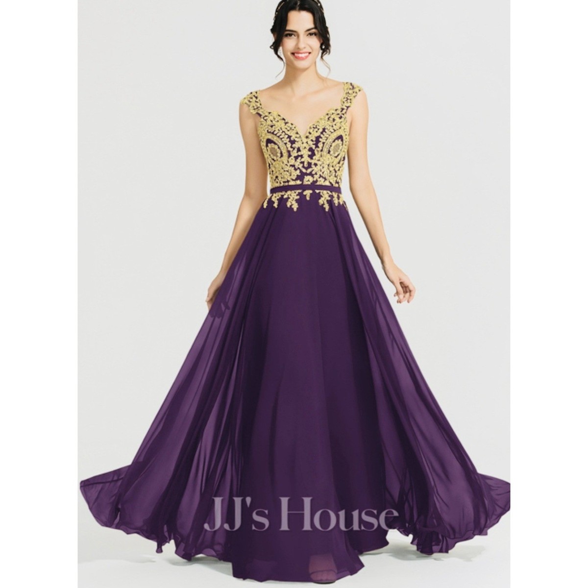 JJs House Formal Dress Dark Purple Gold V-neck Floor Gown Size 6 NWT | eBay JJs House Formal Dress Dark Purple Gold V-neck Floor Gown Size 6 NWT | eBay