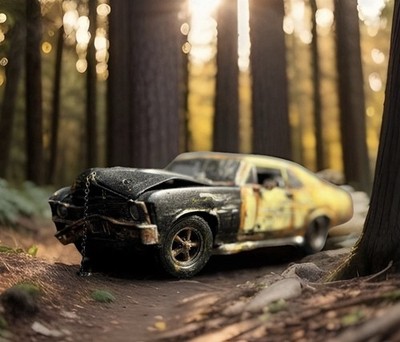 1969 Chevrolet Nova Wrecked Abandoned 1/18 Kodeblake Barn Find Drag Gone Wrong