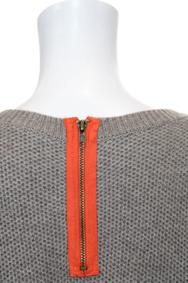 Blusa gris con cremallera manga larga Mystree para mujer talla L Foto 4 de 4