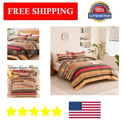 Elegant Boho Geometric King Comforter Set - Easy Care &  Comfort