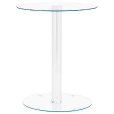 Couchtisch 40cm Hartglas Beistelltisch Wohnzimmer Schwarz/Transparent vidaXL