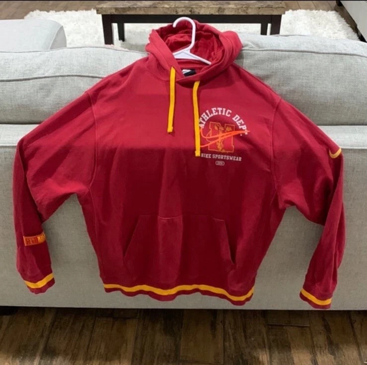 Nike Athletic Dept Pullover Graphic Hoodie Red Men's Size M