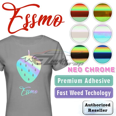 EZAUTOWRAP Neo Chrome Heat Transfer Vinyl HTV T-Shirt 20" Wide Roll Iron On / Heat Press