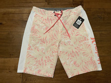 Hurley Tropical Escape Paradise AOP Swim Board Shorts Eggshell - Men's 30 - New 