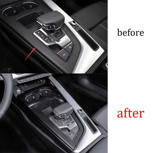 Carbon Fiber Center Console Gear Shift Panel For Audi A4 A5 S5 RS5 2020-2023 1Pc - Picture 4 of 8