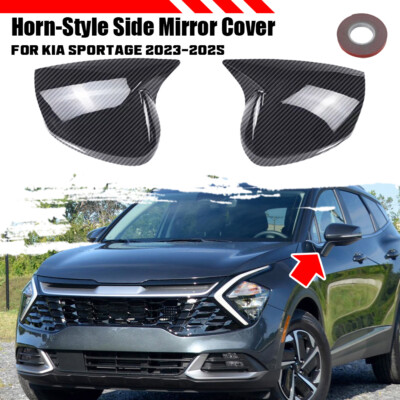 Carbon Look Wing Side Rearview Mirror Cap Covers For KIA Sportage 2023 2024 2025