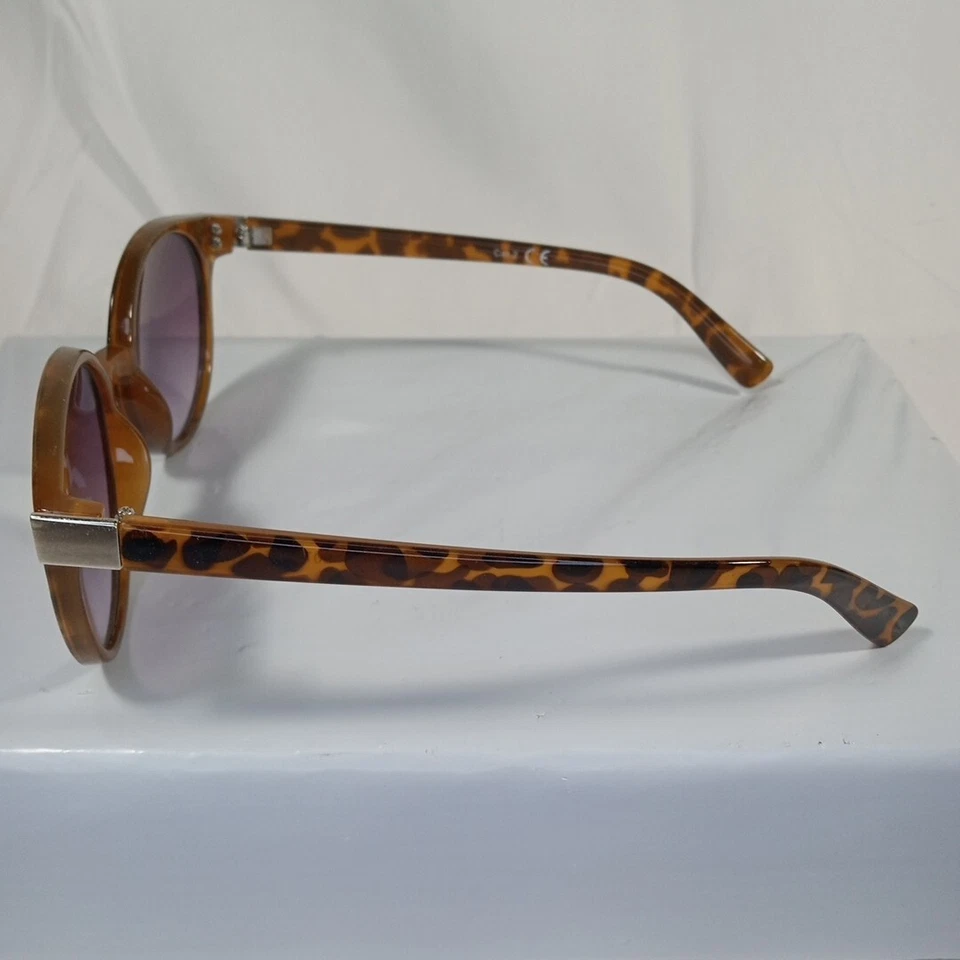 Очки солнцезащитные Cat.2 Cateye черепаховая подкладка пестрая цветная оправа, фиолетовые линзы кошачий глаз - Изображение 2 из 4