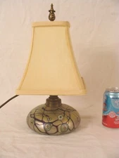 Signed Carl Radke Iridescent Blown Art Glass Table Lamp